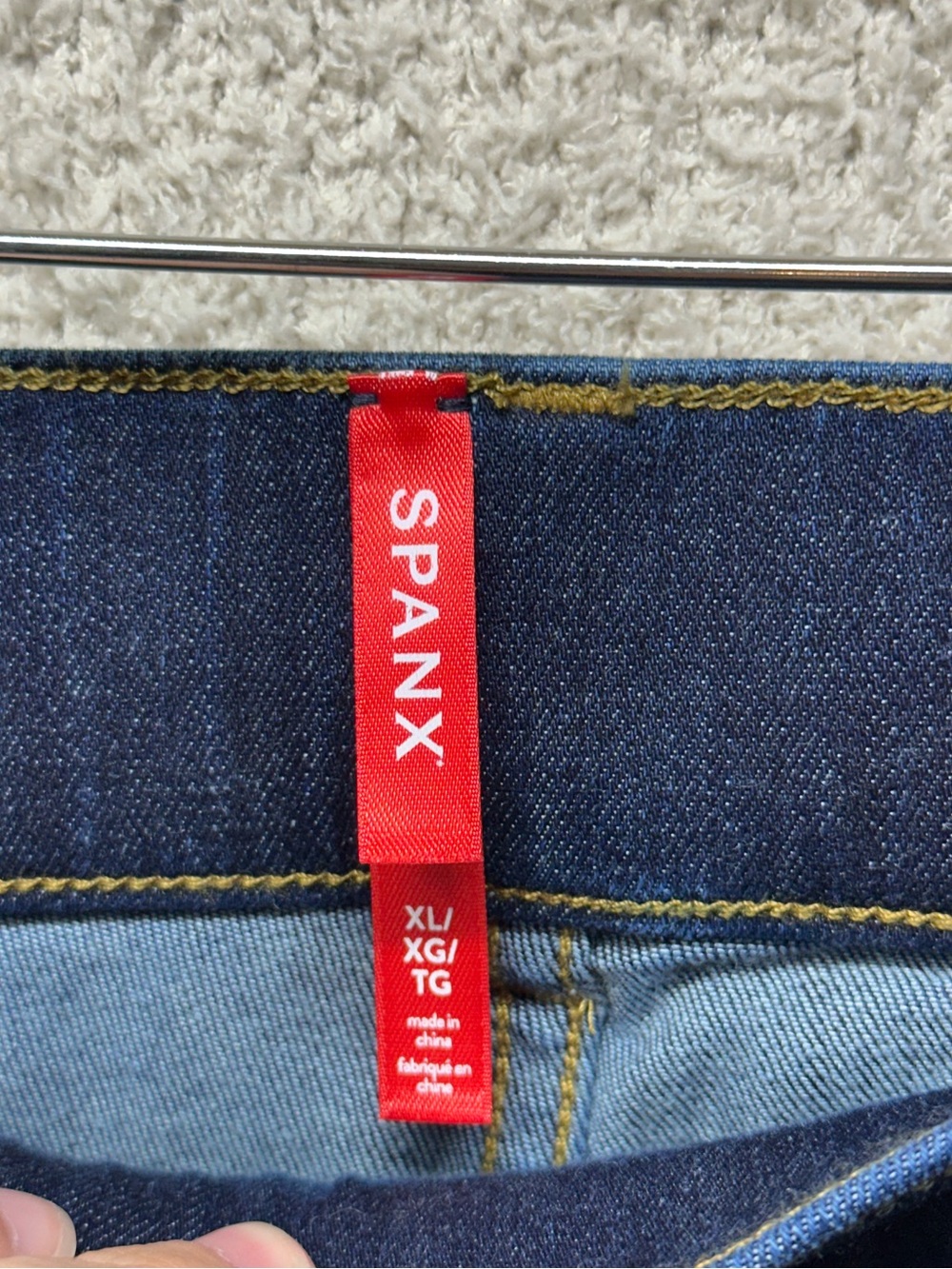 NWT Spanx Flare Jeans XL Dark Wash Pull-On Shaping Stretch Denim Midnight Shade - Picture 7 of 12
